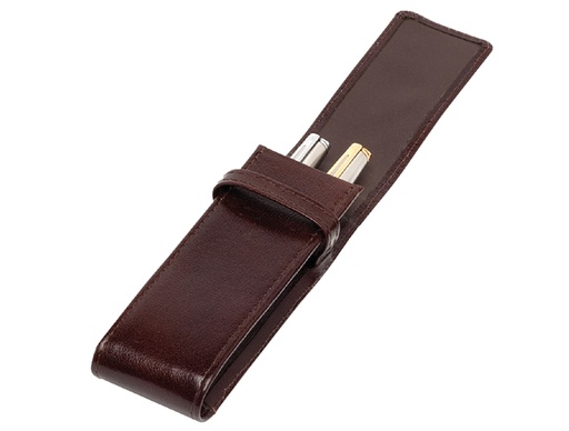[751082] Etui stylos 322 Cuir de Buffle 2 cases brun