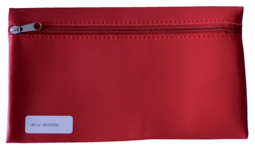 [751060] Trousse scolaire à zip 15x26cm simili rouge vif