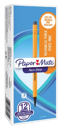 [640207] Crayon Paper Mate Non-Stop HB Clip et gomme jaune