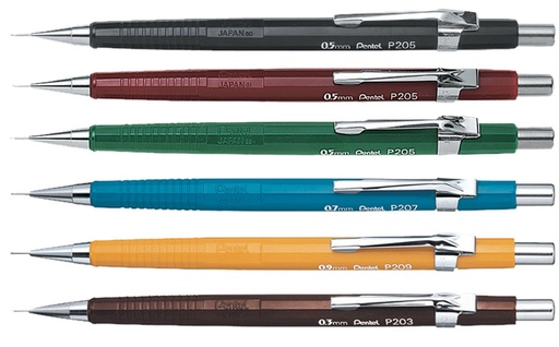 [712330] Portemine Pentel P203 2B 0,3mm brun