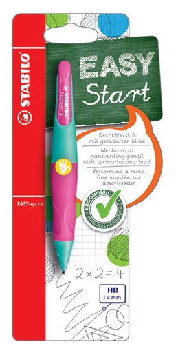 [712296] Portemine STABILO EASYergo HB 1,4mm gaucher turquoise/néon jaune blister