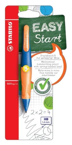 [712297] Vulpotlood STABILO Easyergo HB 1.4mm links ultramarine/neon or blister