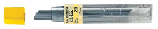 [713295] Potloodstift Pentel 2B 0.9mm zwart koker à 15 stuks