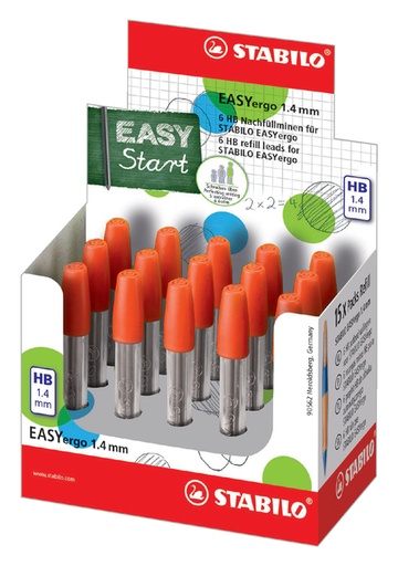 [713455] Mine STABILO EASYergo 7880/6 HB 1,4mm tube 6 pièces