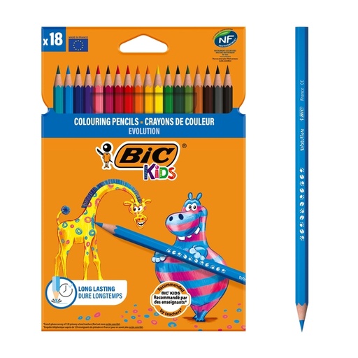[640417] Kleurpotloden BicKids Evolution ecolutions ass blister à 18st