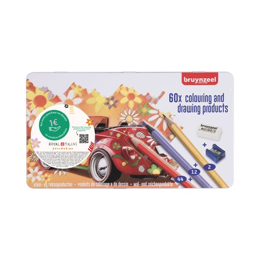 [640431] Set dessin Bruynzeel Super Sixties Coccinelle boîte 60 pièces