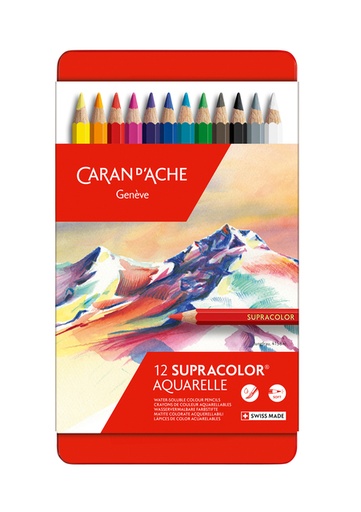 [710712] Crayon de couleur Caran d’Ache Supracolor boîte 12 pièces assorti