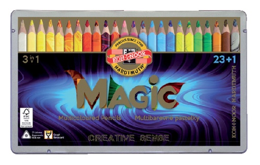 [640052] Crayon de couleur Koh-I-Noor Jumbo Magic boîte 24 couleurs