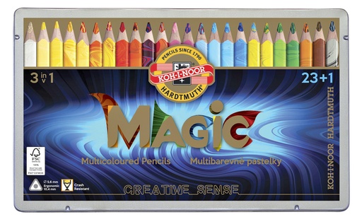 [640052] Kleurpotloden Koh-i-Noor Jumbo Magic doos 24  kleuren