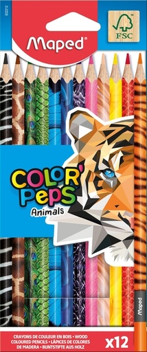 [640451] Kleurpotlood Maped Color'Peps Animals set à 12 kleuren