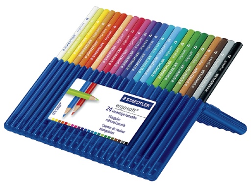 [640422] Kleurpotloden Staedtler Ergosoft driekantig 24stuks assorti