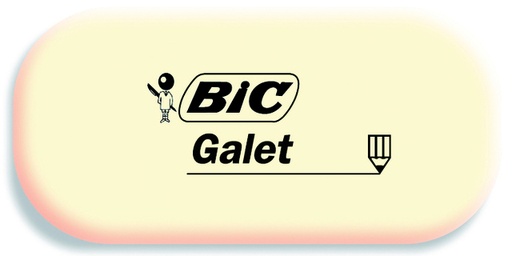 [721402] Gum Bic Galet pvc vrij zacht potlood wit
