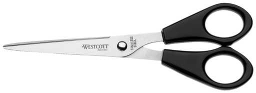 [337049] Kantoorschaar Westcott 155mm met kunststof grip rvs