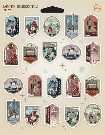 [890718] Decemberzegel Nederland 2024 vel à 20 stuks