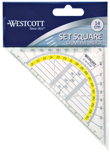 [736318] Equerre Géométrique Westcott 14cm transparent
