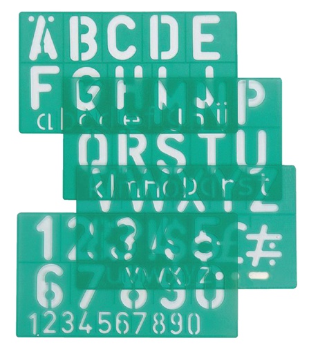 [731213] Trace-lettres Linex 50mm majuscules, minuscules et chiffres