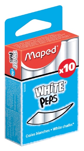 [142393] Schoolbordkrijt Maped White''Peps set á 10 stuks wit