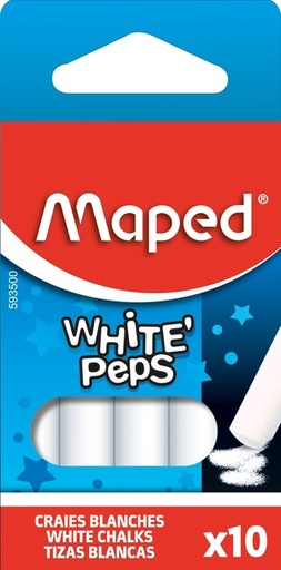 [142393] Schoolbordkrijt Maped White'Peps set á 10 stuks wit