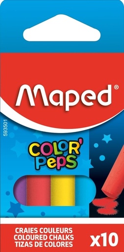[142392] Craie tableau noir Maped Color'Peps boîte 10 pièces assorti
