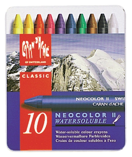 [710952] Craie à la Cire Caran d’Ache Neocolor II assorti 10 pièces