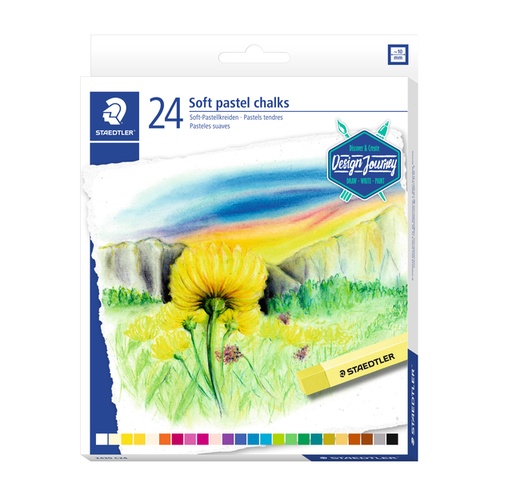 [640675] Craie pastel Staedtler Karat douce assorti 24 pièces
