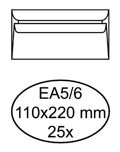 [158126] Envelop Quantore bank EA5/6 110x220mm zelfklevend wit 25 stuks