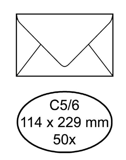 [158159] Envelop Quantore bank C5/6 114x229mm zelfklevend wit 50 stuks