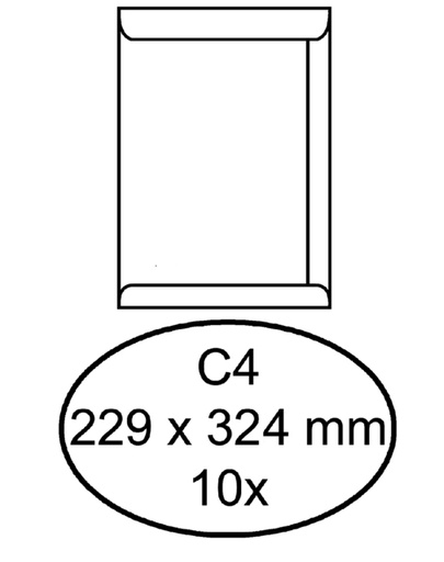 [158154] Envelop Quantore akte C4 229x324mm zelfklevend wit 10 stuks