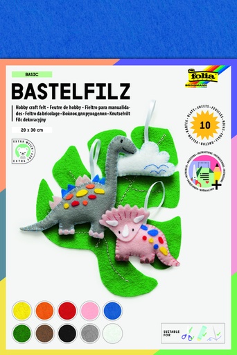 [580032] Vilt Folia 20x30cm 150gr 10 vel assorti kleuren