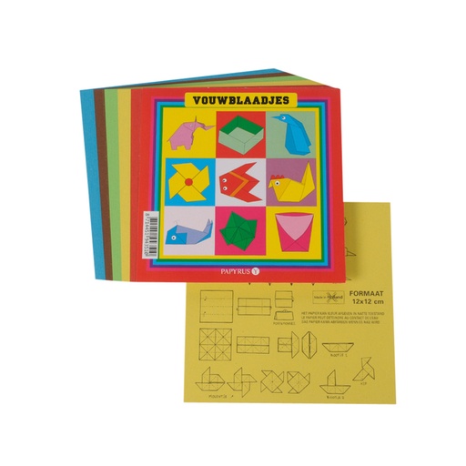 [141900] Carton à plier carré 12x12cm 65g assorti 90 feuilles