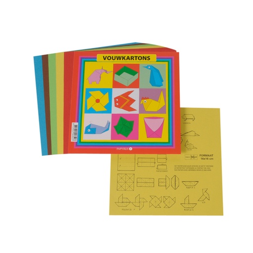 [141899] Vouwkartons vierkant 16x16cm 105gram assorti 40 vel