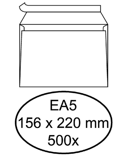 [180217] Enveloppe Quantore EA5 156x220mm autocollante blanc 500 pièces