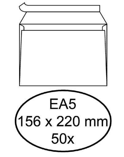 [180021] Envelop Hermes bank EA5 156x220mm zelfklevend wit pak à 50 stuks