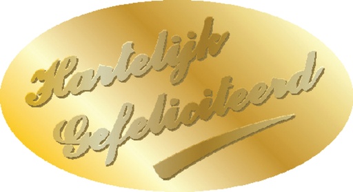 [820402] Étiquette Haza hartelijk gefeliciteerd or 1000 pièces