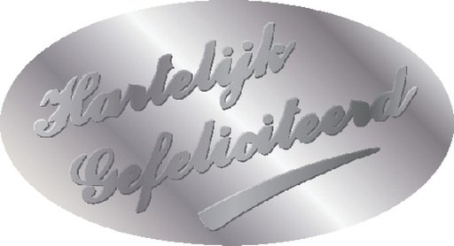 [820403] Etiquette Haza hartelijk gefeliciteerd argent 1000 pièces