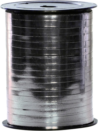 [874011] Ruban cadeau Haza 250mx5mm argent métallique