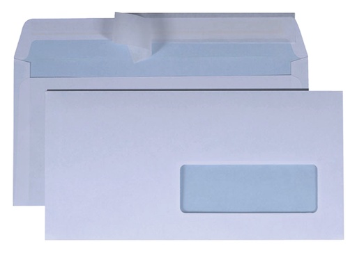 [158156] Enveloppe Quantore 114x229mm fenêtre droite 4x11cm autocollante 50 pièces