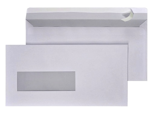 [180101] Envelop Hermes EA5/6 110x220mm venster 4x11links zelfklevend 500 stuks