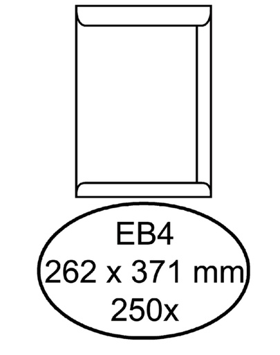 [180830] Enveloppe Quantore EB4 262x371mm gommée blanc 250 pièces