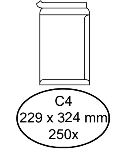 [180196] Envelop Quantore akte C4 229x324mm zelfklevend wit 250 stuks