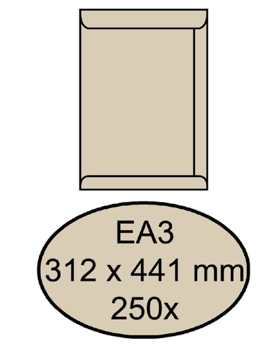 [180750] Envelop Quantore akte EA3 312x441mm cremekraft 250 stuks