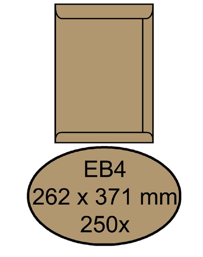 [180690] Envelop Quantore akte EB4 262x371mm bruinkraft 250 stuks