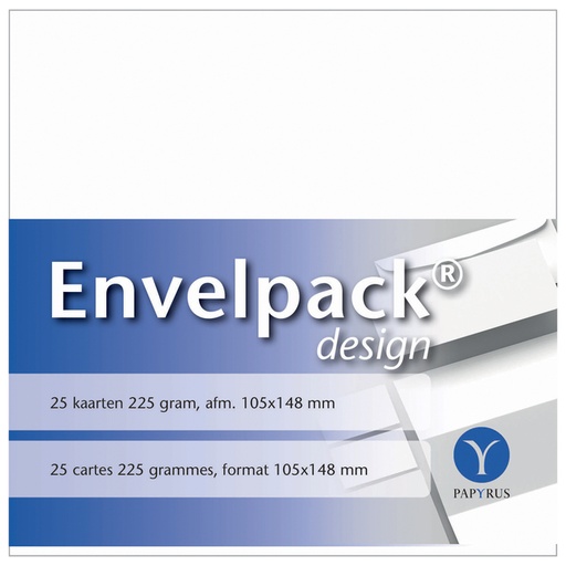 [170215] Enkele kaart Papyrus Envelpack Design A6 105x148mm wit 894426 set van 25