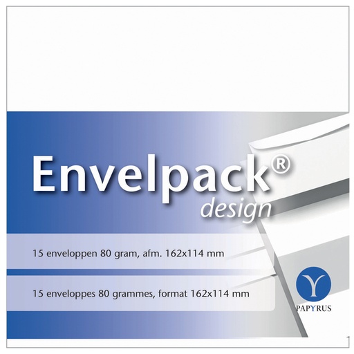 [170006] Enveloppe Papyrus Envelpack Design 894406 C6 114x162mm blanc 15 pièces