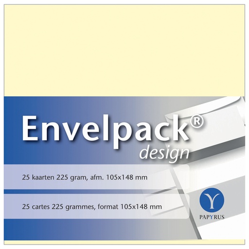 [170214] Enkele kaart Papyrus Envelpack Design A6 105x148mm ivoor 894420 set van 25