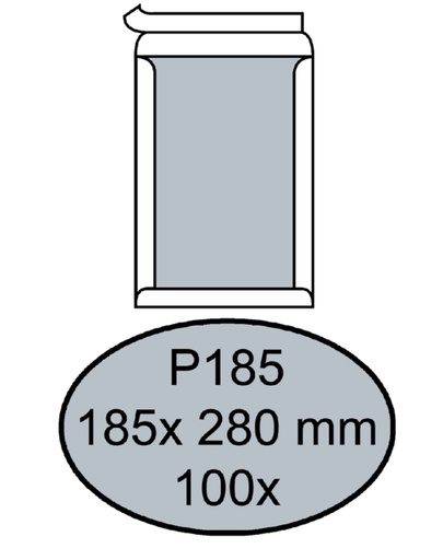 [181000] Envelop Quantore bordrug P185 185x280mm zelfklevend wit 100 stuks