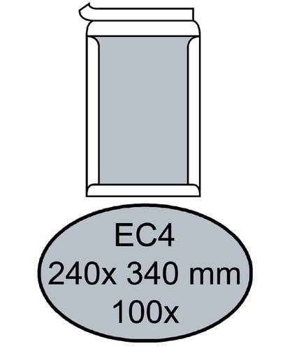 [181020] Enveloppe Quantore dos carton EC4 240x340mm autocollant blanc 100 pièces