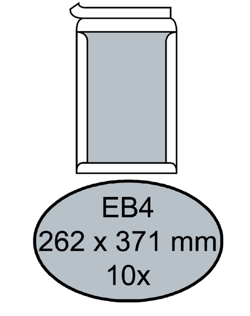 Envelop Quantore bordrug EB4 262x371mm zelfkl. wit 10stuks