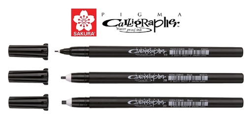 [791010] Kalligrafiepen Sakura Calligrapher set á 3 breedtes zwart