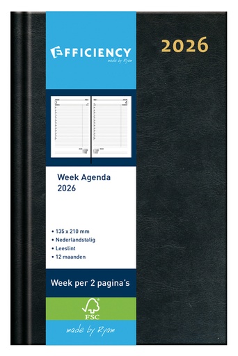 [900116] Agenda 2026 Ryam Efficiency Baladek 7dagen/2pagina's zwart